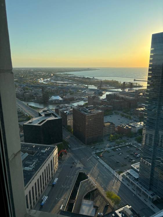 A view of Cleveland from the Greenbrier Suite.