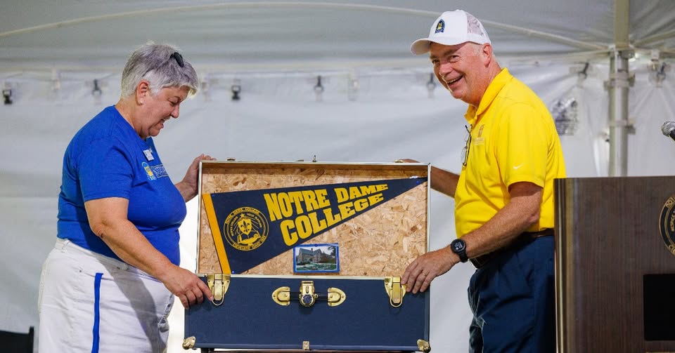 Showing collegiate pride.