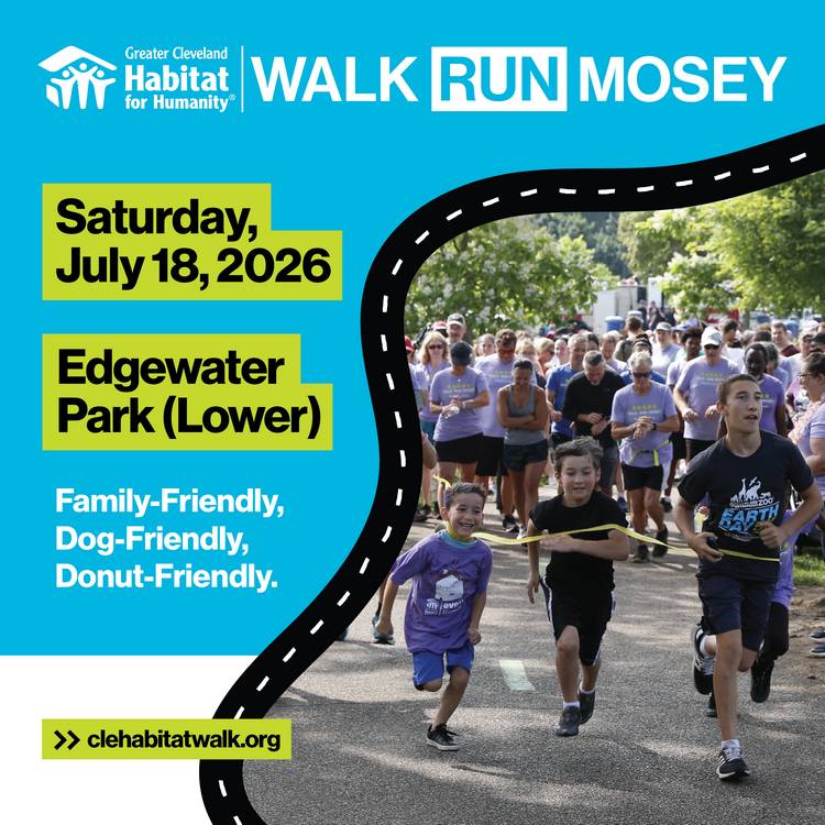 Greater Cleveland Habitat for Humanity's Walk, Run, & Mosey will be in July at Edgewater Park.