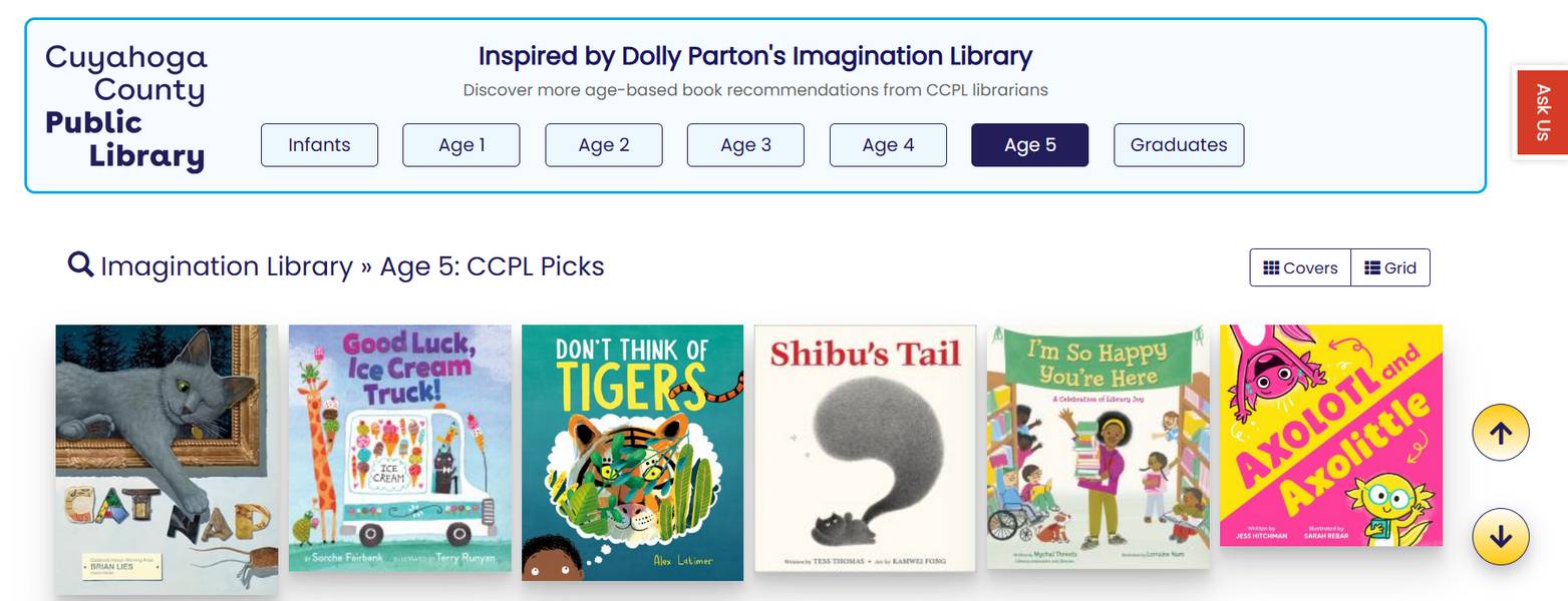 Cuyahoga County Public Library now has Cuyahoga County Public Library (CCPL) has a librarian-recommended reading lists in its online catalog and Libby appm inspired by the .Dolly Parton's Imagination Library.