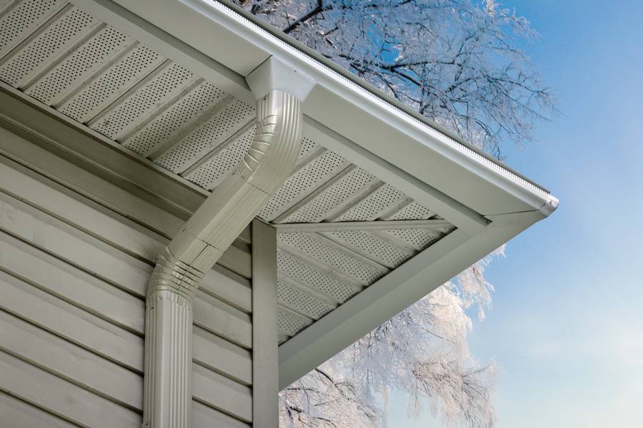 A house equipped with Leafguard gutters.