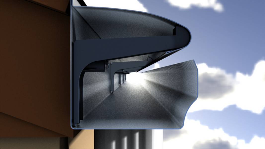 A Leafguard gutter.