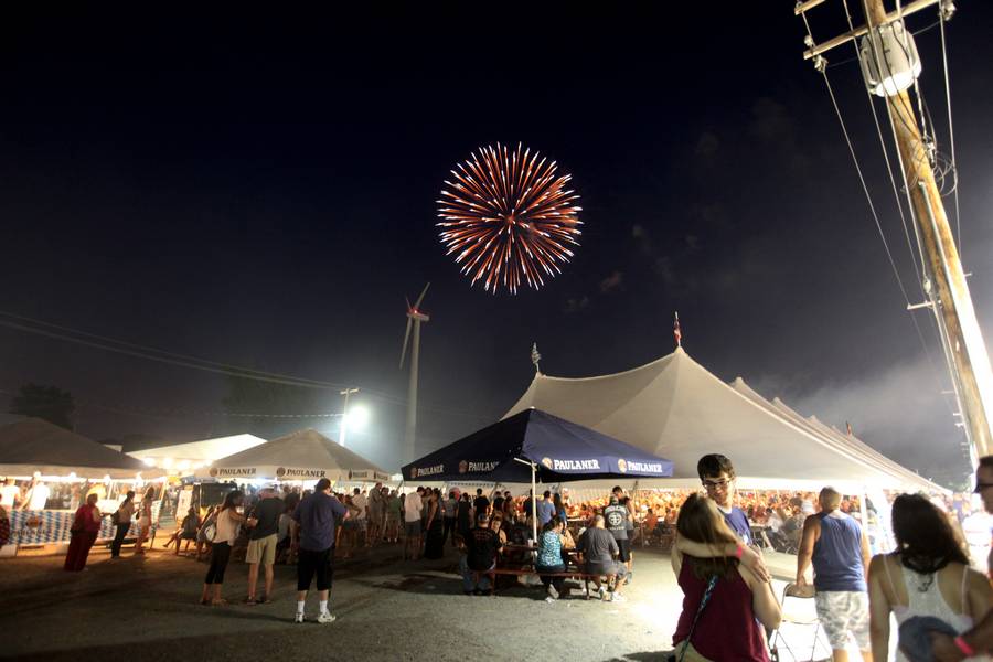 Fireworks cap off the evening at Cleveland Oktoberfest.