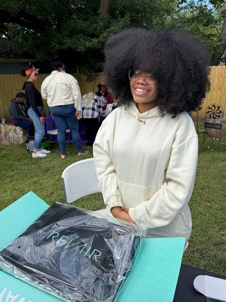 As winner of the 2025 Cleveland's Biggest Afro Contest, Lady Ciera received a RevAir.