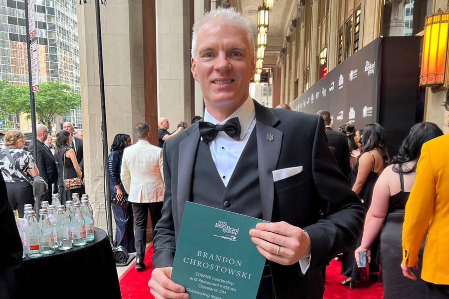 Brandon Chrostowski of EDWINS Leadership Restaurant and Institute founder was a finalist in the James Beard Awards but did not win the 2023 Outstanding Restaurateur award at the Chicago ceremony