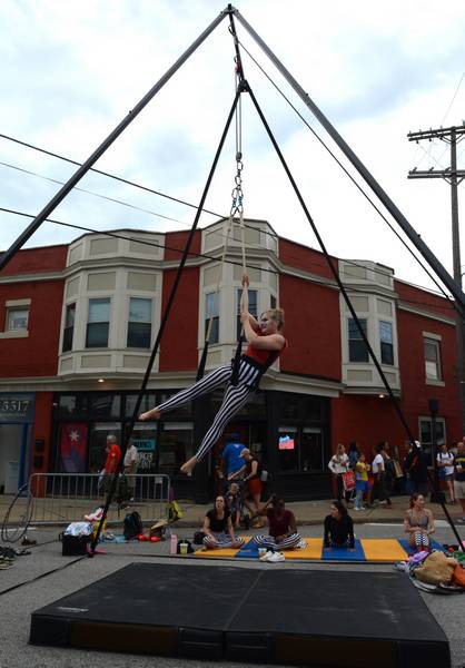 Trapeze artists display some amazing skills at Waterloo Arts Fest.