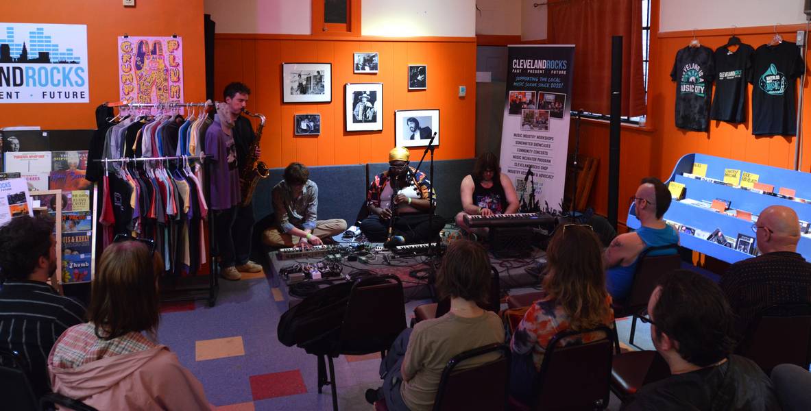 Hyperius Blake Trio at the Cleveland Rocks Shop.