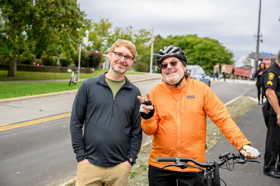 Ready to ride on the Mandel Community Trail at the ribbon cutting on Tuesday, Sept. 22.