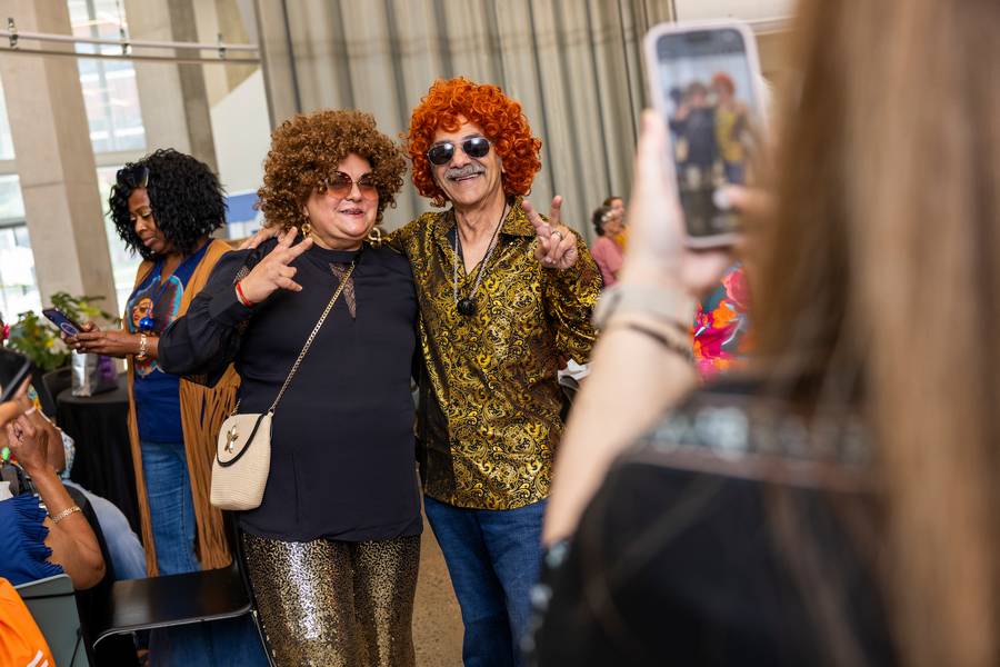 Cuyahoga County Public Library Memory Cafe prom attendees enjoyed a 1970a prom theme.