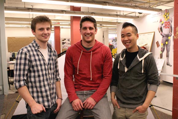 Josh Dryden, Pete Whitwort and Sam Li of Birdhouse Studios