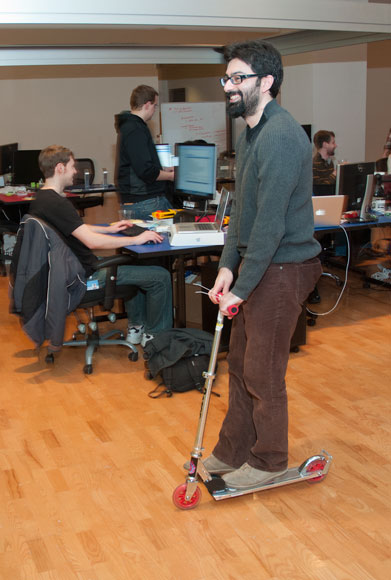 Taking a scooter break at  Explorys