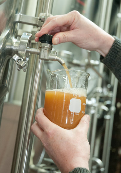 Sampling some brew at Market Garden Brewery