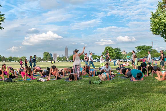 Yoga at Edgewater Live - photo Bob Perkoski