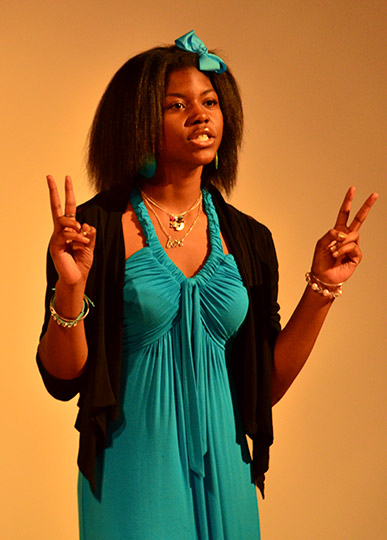 CSA student Brittany Watts performing at Negative Space Gallery