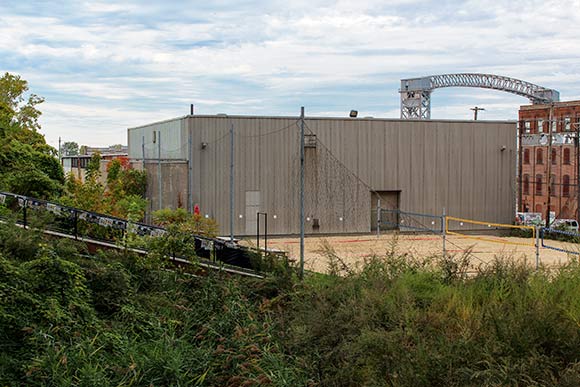 Overgrown railroad right-of-way where Lake Link Trail will pass by Mulberry's