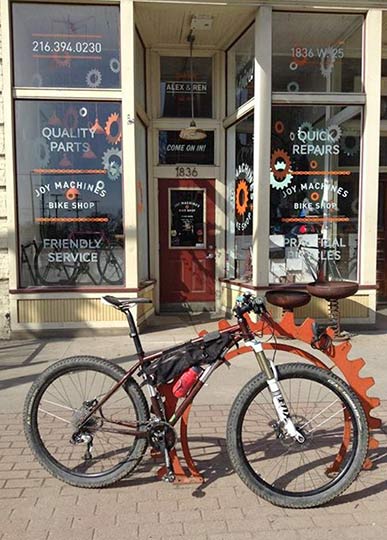 Joy Machine Bike Shop’s logo, created by CIA grad Trevor Marzella