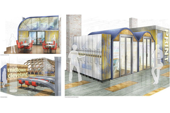 2015 Spring Design Show entry by Interior Architecture junior Shane Carey planned for the Victory Center in Midtown