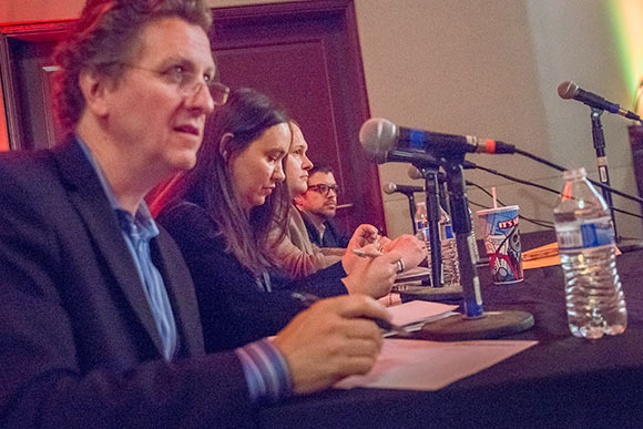 Pitch Competition judges Eric Diamond, Diana Chime, Jonathon Vinocur and Jerry Frantz