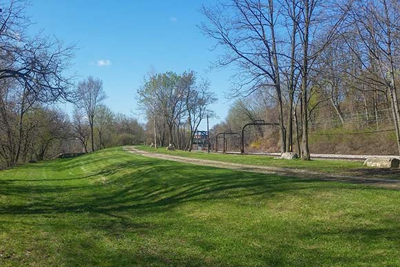 The trail cut along I-90 in 2014