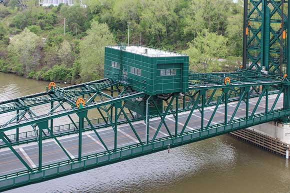 View of river from RTA railroad bridge