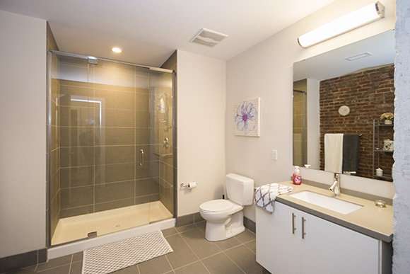 Bathroom in the unit of Christina Buccafurni at  The Fairmont Creamery