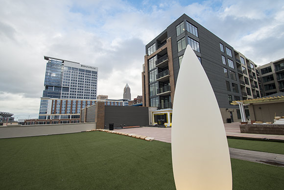 Flats East Bank Apartments courtyard