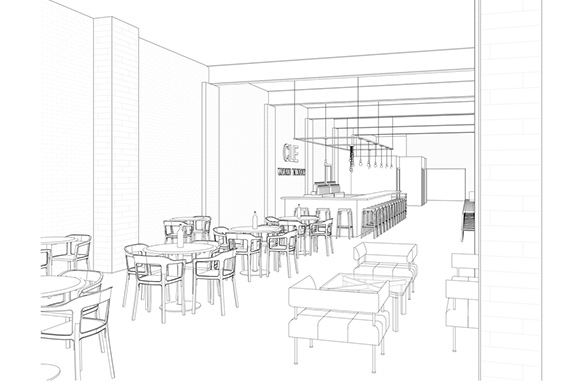 CLE Urban Winery tasting bar rendering