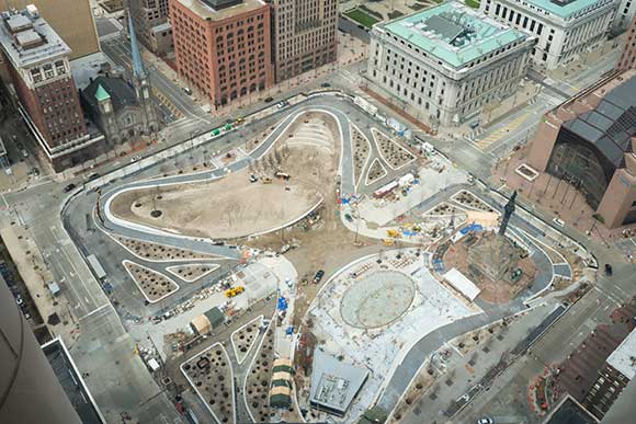 Public Square constrtuction from the Terminal Tower Observation Deck