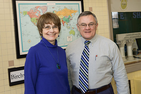 Birchwood School founder and head of school Charles Debelak (right) and wife Helene Debelak, Birchwood's director of curriculum