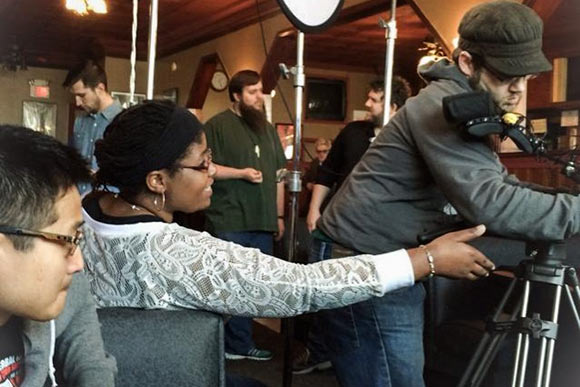 Filmmaker Jasmine Golphin on the set of To New Beginnings