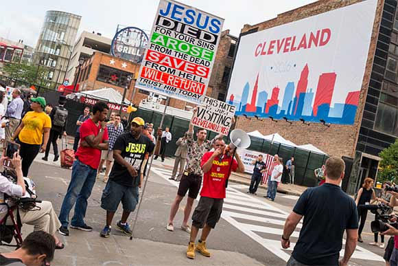 Protesters at E 4th & Prospect