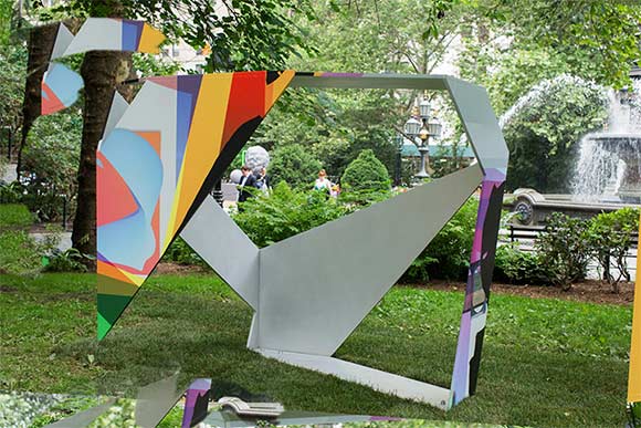 From Image Objects, Public Art Fund installation, New York, NY curated by Andria Hickey - artist Artie Vierkant