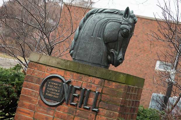 Schreckengost’s horse head sculpture at the Cleveland Mounted Police stables - the O’Neill memorial