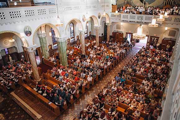 Mass being held at St. Vitus Church during Baraga Days