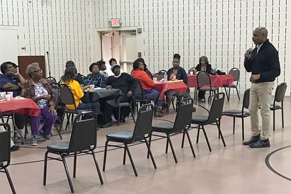 Residents gathered for conversation about the high infant mortality rate in Hough at Fatima Family Center