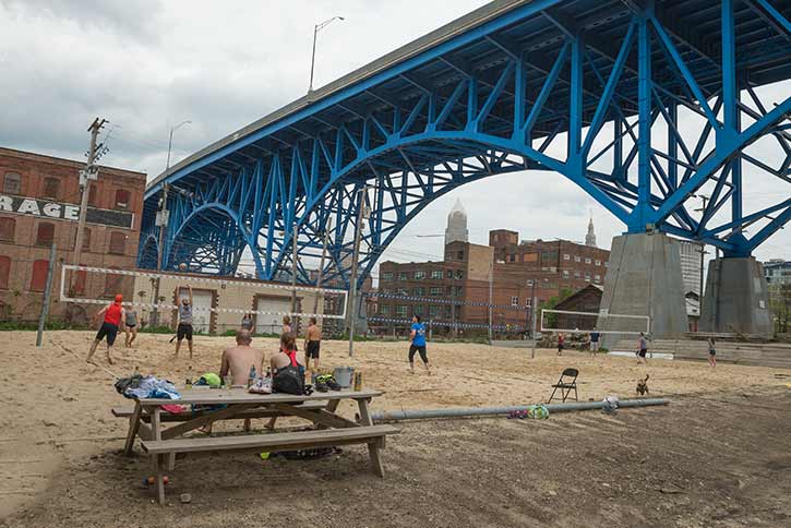 Volleyball courts along the Lake Link Trail