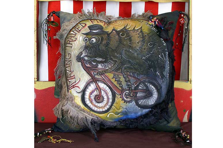 NVH Flea Circus Pillow at the ArtCraft Studio Show