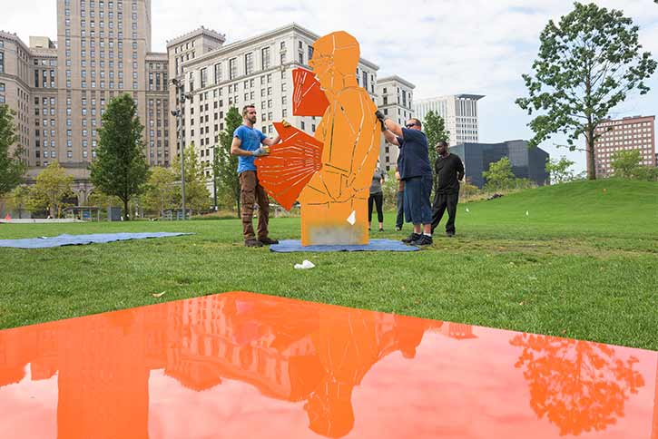 Installing Public Square Protest - LAND studio’s Landform public art series