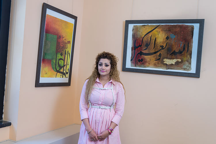 Artist Kubra Abbas - Convergence exhibit at Cleveland Public Library