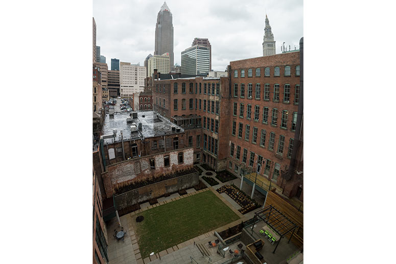 Apartment view from the 5th floor at Worthington Yards