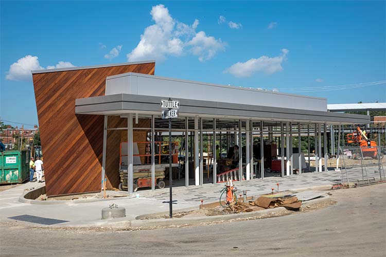 Mitchell’s Ice Cream under construction in the new Van Aken District