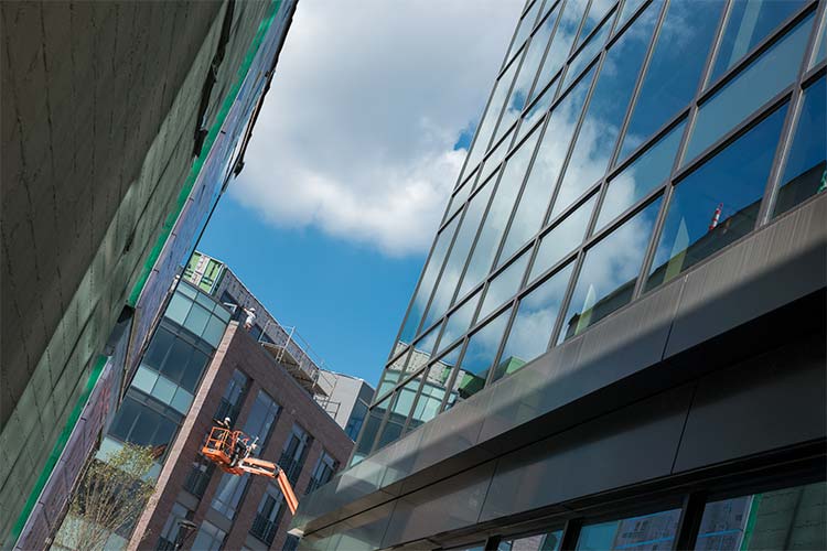 Upstairs apartments under construction in the new Van Aken District