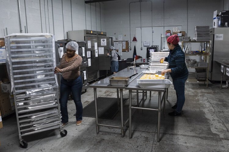 Brightside Academy makes lunches for charter schools at Central Kitchen.