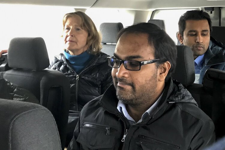 Jan Thrope (left), Dr. Vasant Temull, and Dr. Sukumar Gundapaneni during a reverse ride-along in November.