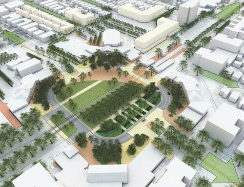Rendering of the ‘Shaker Park’ concept proposed for Shaker Square