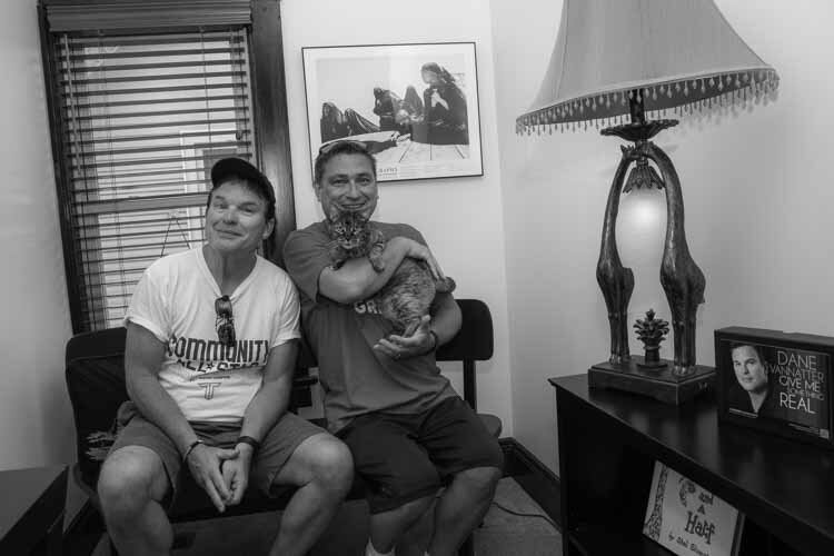 Dane and Todd with their kitty Rusty