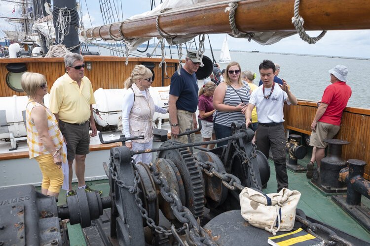 On board the Empire sandy, Canada’s largest Tall Ship. It served in the Atlantic, Mediterranean and Indian oceans during World War II