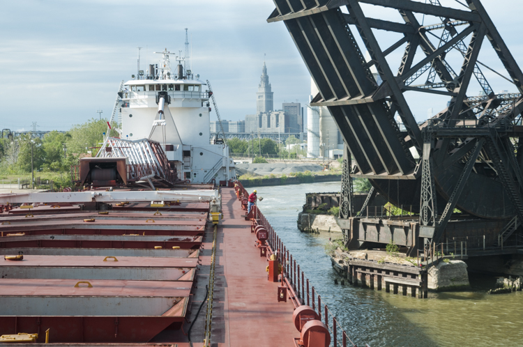 American Courage Ore Freighter on the Cuyahoga