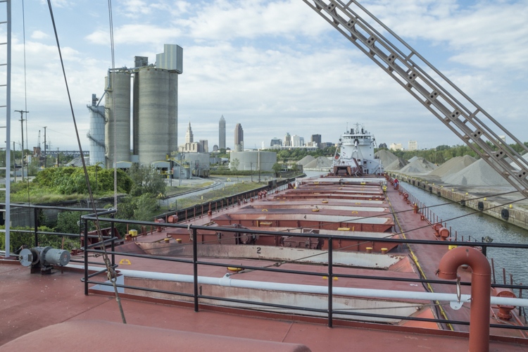 American Courage Ore Freighter on the Cuyahoga