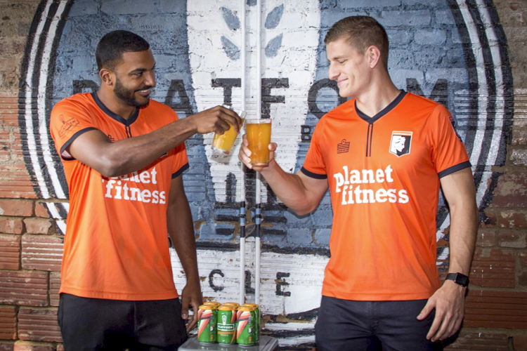 Cleveland SC Captains Vinny Bell and Coletun Long at Platform’s Orange Aid Sour Release